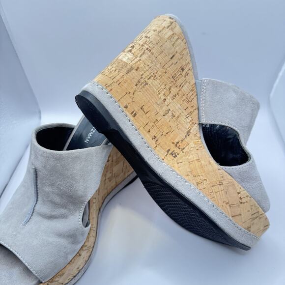 Stuart Weitzman Ultra High Cork Gray Suede Wedges Size 6. Made In Spain Sexy - Picture 3 of 16